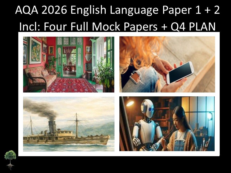 Four AQA 2026 English Language Paper 1 + 2 Full Mocks | Q4 PLAN