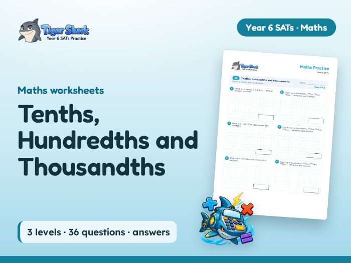 Tenths, Hundredths and Thousandths: Y5/Y6