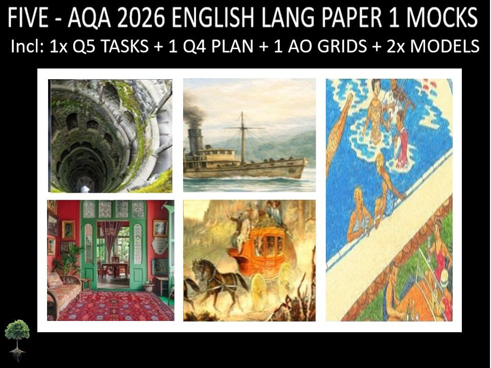 FIVE - AQA PAPER 1 | 2026 FULL MOCKS | Q5 TASKS | Q4 PLAN |AO GRIDS | MODELS