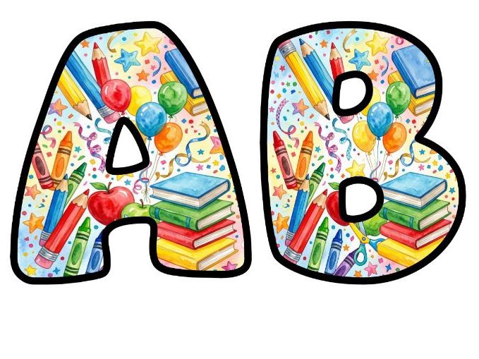 Back to School Bubble Letters | Back to School Bulletin Board Letters | Classroom Display Pack