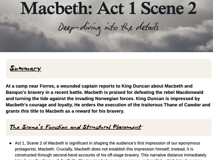 Macbeth Scene-by-Scene: ACT 1 SCENE 2