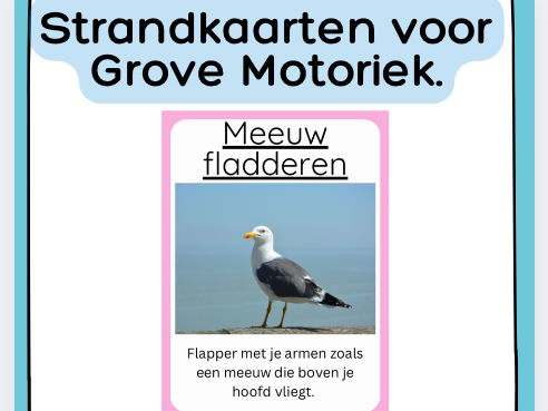 Strand-Thema Beweegkaarten voor Kinderen NL
