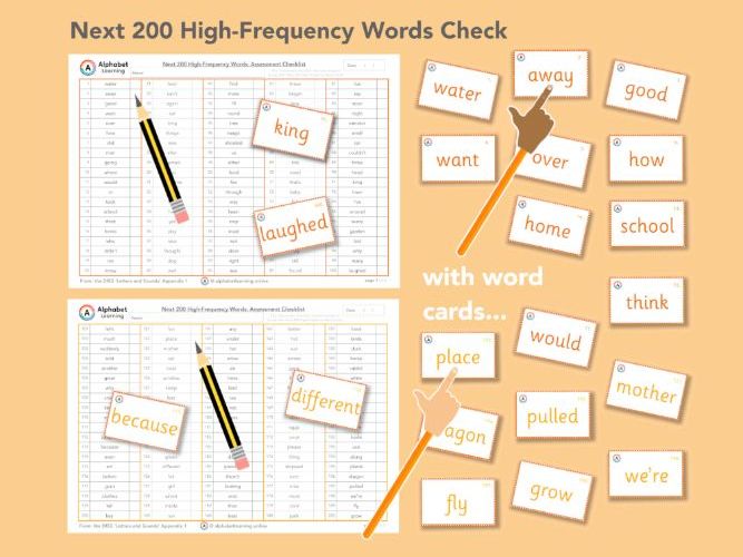 200 High Frequency Word Assessment Check (reading and spelling)