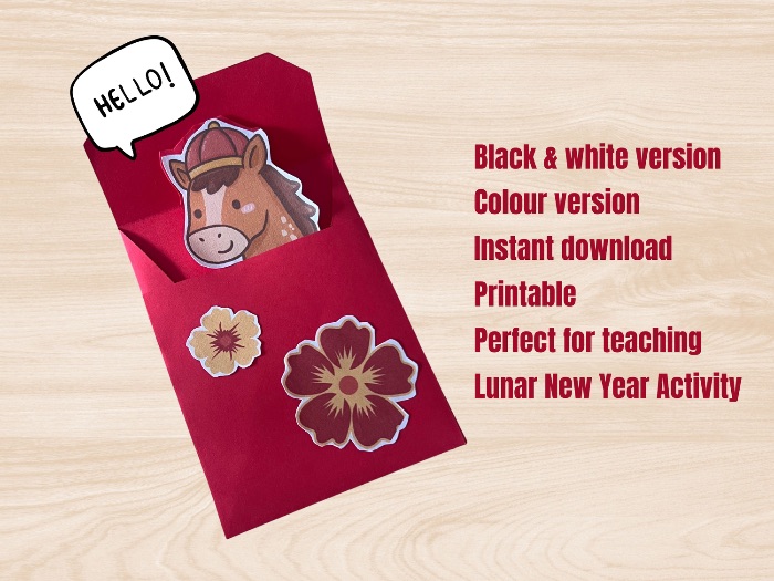 Lunar New Year Pop Up Card Craft for kids