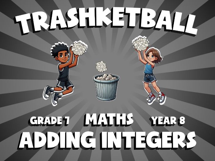 Adding Integers TRASHKETBALL Maths Game | No-Prep Year 8 Review Activity