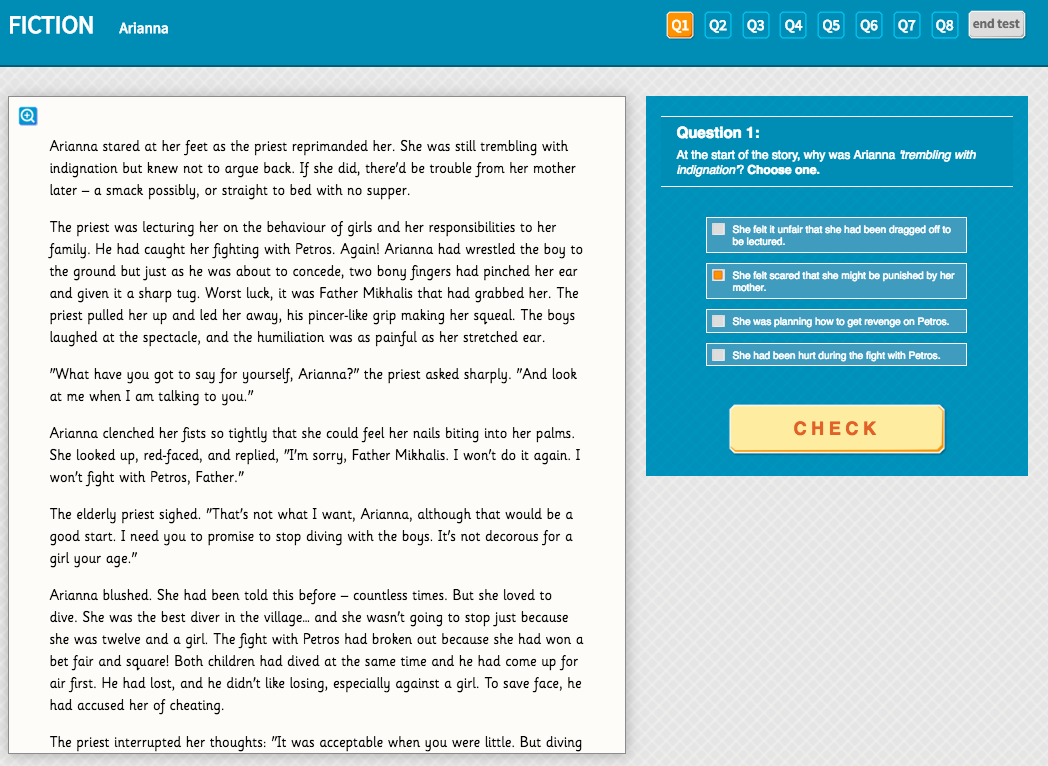 Arianna - Interactive Exercise - Year 6 Reading Comprehension (Fiction)