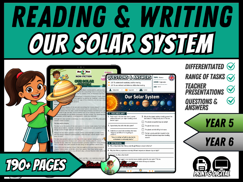 Our Solar System | Reading Comprehension & Explanation Writing Bundle | Year 5/6