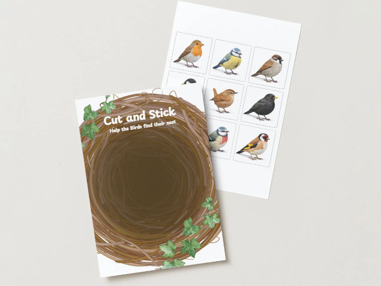Cut and stick - Birds in the nest