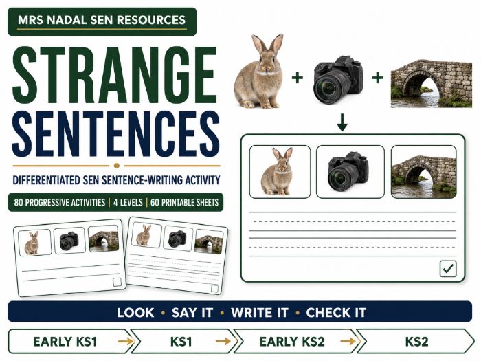 Strange Sentences | Differentiated SEN Sentence-Writing Activity | 4 Levels