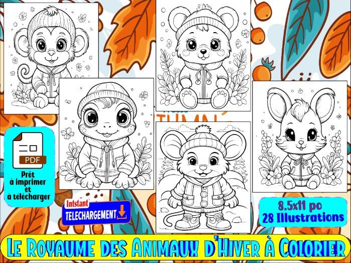 Le Royaume des Animaux d’Hiver à Colorier