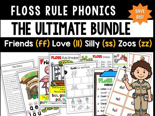 FLOSS Rule Phonics Mega-Bundle | Phase 4 Double Consonants Activity Pack & Posters