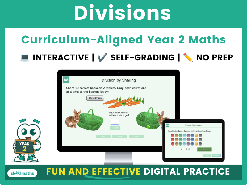 Division - KS1 interactive Digital Maths Activities for Year 2