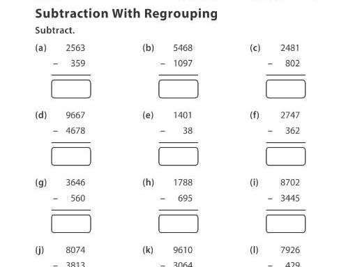 Subtraction With Regrouping | Teaching Resources