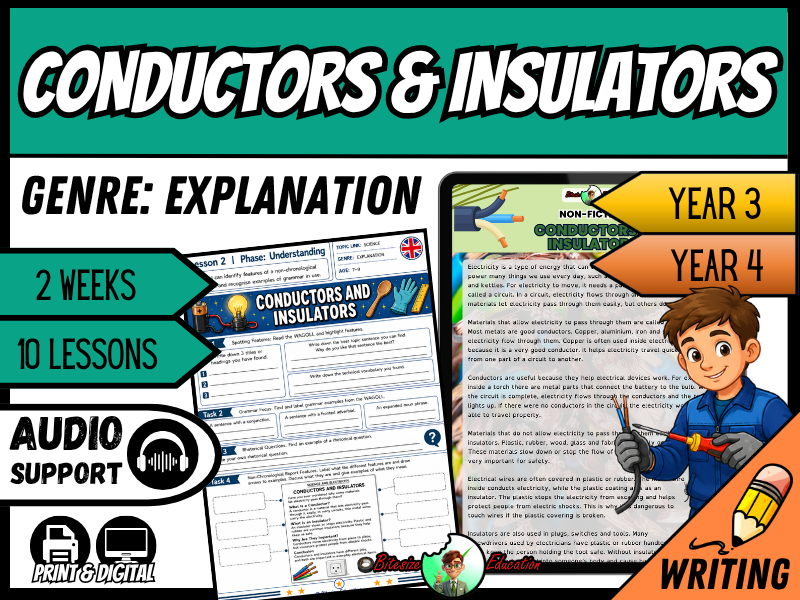 Conductors and Insulators | Explanation Writing Pack | Year 3/4