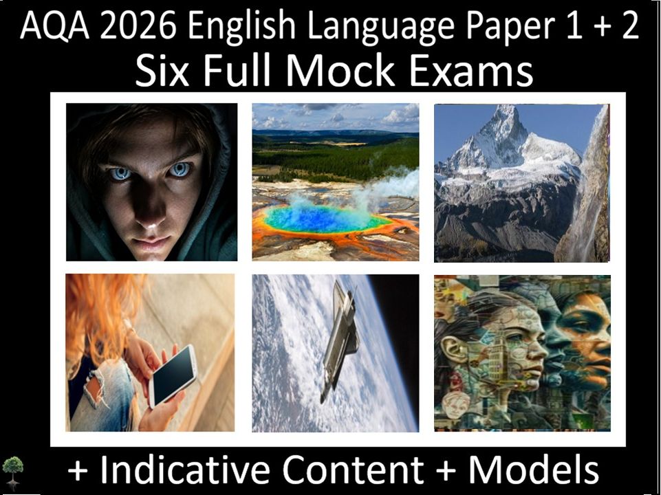 Six AQA 2026 GCSE English Language Paper 1 + 2 Mocks | Models