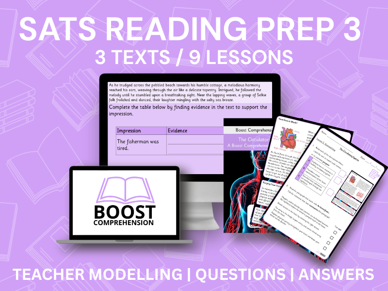Year 6 Reading SATs Prep Pack 3 (3 Texts, 9 Lessons)