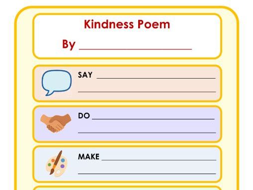 World Kindness Day - Poem Template