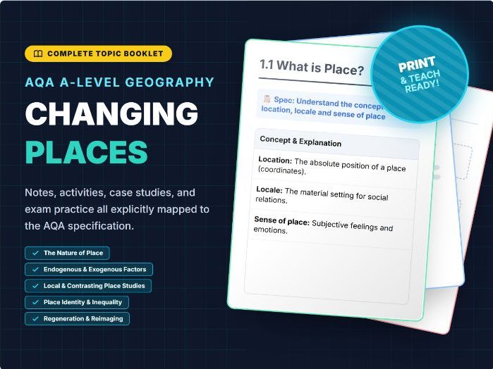 AQA A Level Geography Changing Places workbook