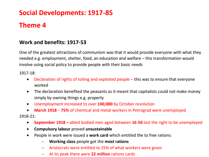 Edexcel A-level Russia 1917-85 - Theme 4