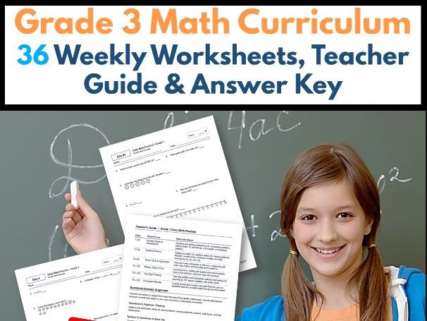 Grade 3 Math Curriculum | 36 Weekly Worksheets