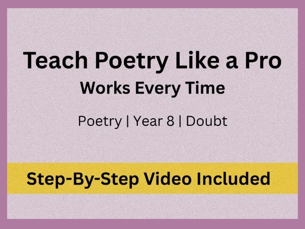 Poetry Writing Lesson: Creative Writing & Structure | Doubt | Year 8 (KS3)
