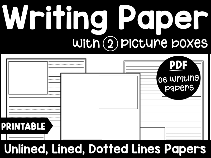 Writing Paper Templates with Lines and Two Picture Boxes | Teaching Resources writing-paper-templates-with-lines-and-two-picture-boxes-teaching-resources