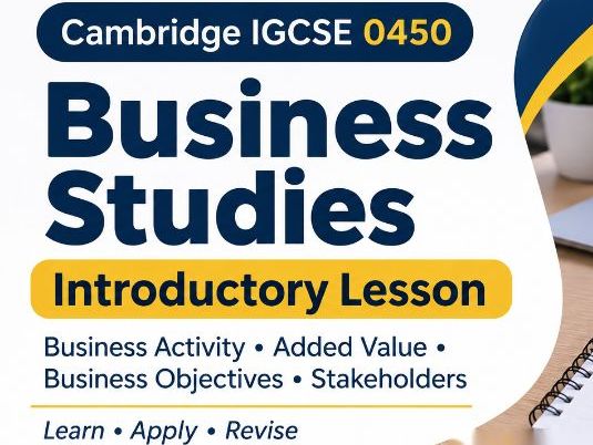 Cambridge IGCSE Business Studies 0450 | Business Activity, Added Value, Objectives & Stakeholders