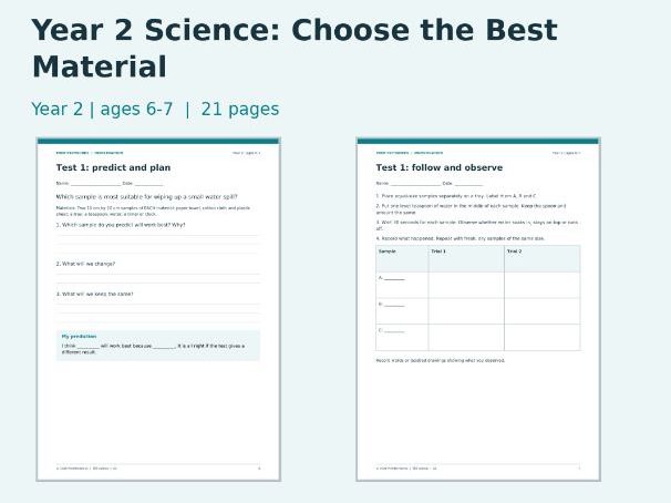 Year 2 Science: Choose the Best Material