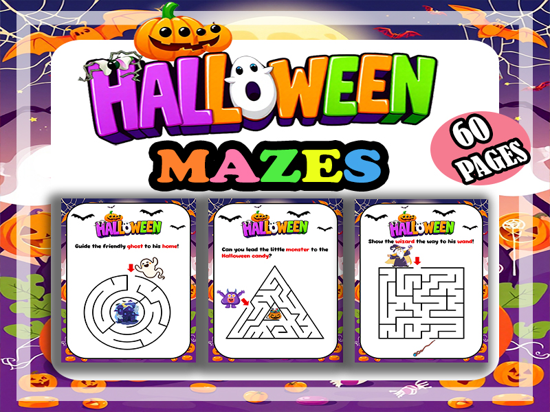 Halloween Spooky Mazes for EYFS / Nursery / Reception