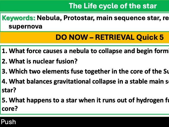 Life cycle of a star - P8 - Lesson 2
