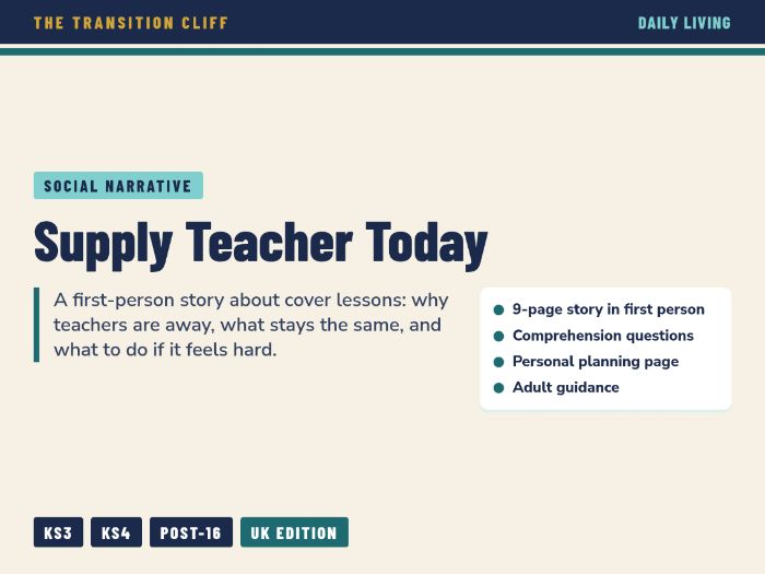 Social Narrative: Supply Teacher Today, Coping with Cover Lessons for Pupils with SEND