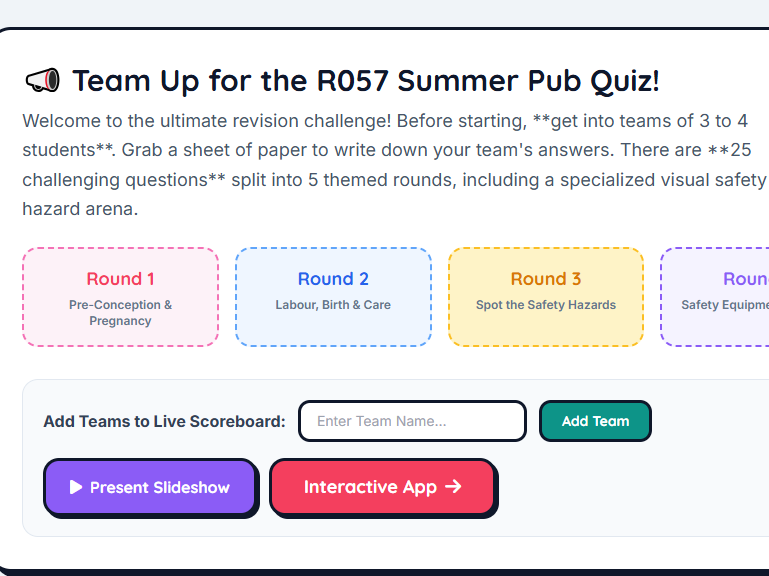 OCR CNAT Child Development R057: Ultimate Summer Revision Pub Quiz & Interactive Hazards