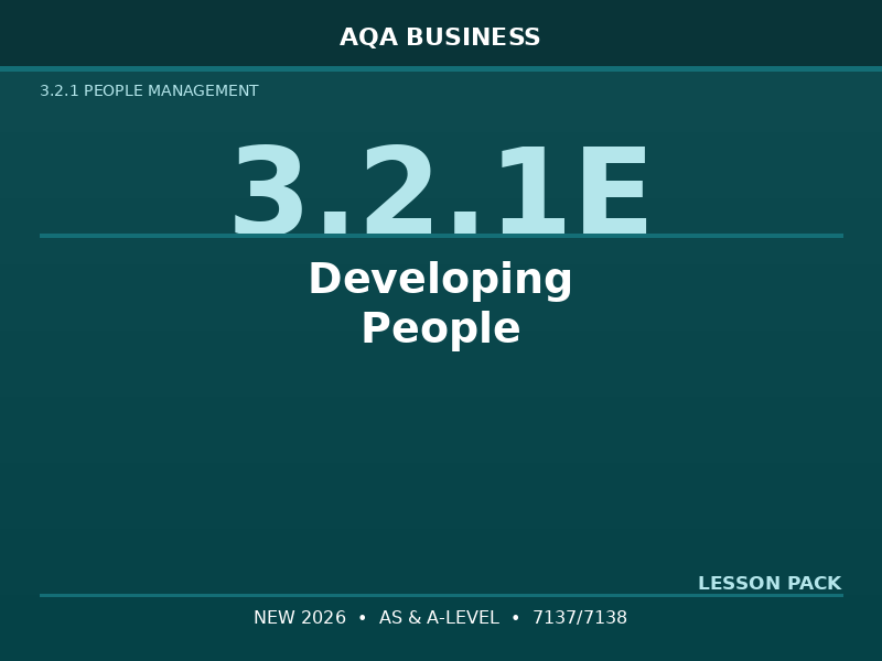 NEW 2026 AQA AS & A-Level Business 7137/7138 – 3.2.1E Developing People – LESSON PACK