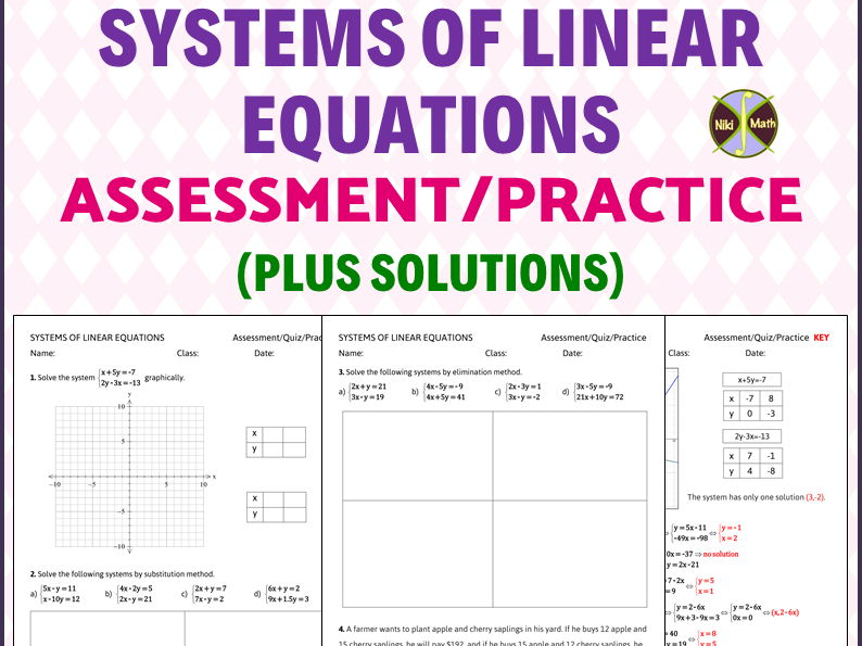 Systems of Linear Equations - Assessment/Practice (10 problems)