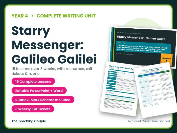 Starry Messenger: Galileo Galilei | Year 4 English Unit | 15 Complete Lessons + Resources