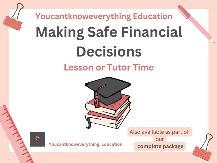 Making Safe Financial Decisions Tutor Time