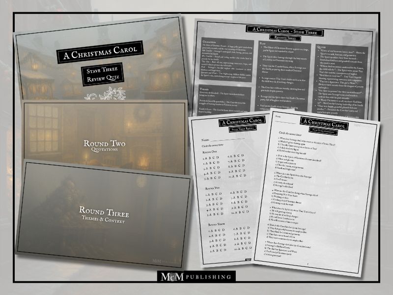 A Christmas Carol Stave 3 Quiz & Assessment Pack