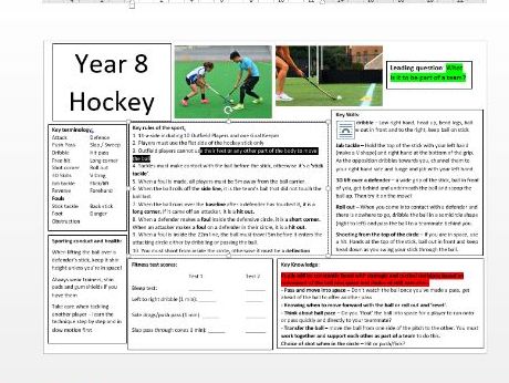 Year 8 Hockey Knowledge Organiser