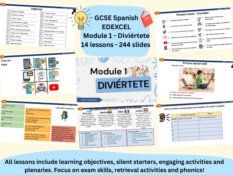 Spanish New spec  GCSE 2024 Edexcel ALL LESSONS Module 1