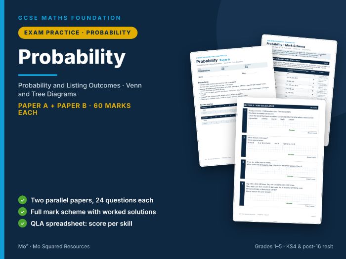 Probability – GCSE Maths Foundation Exam Practice Pack