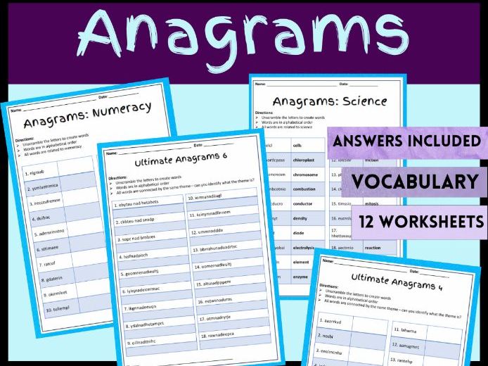 Anagrams Starters for KS3