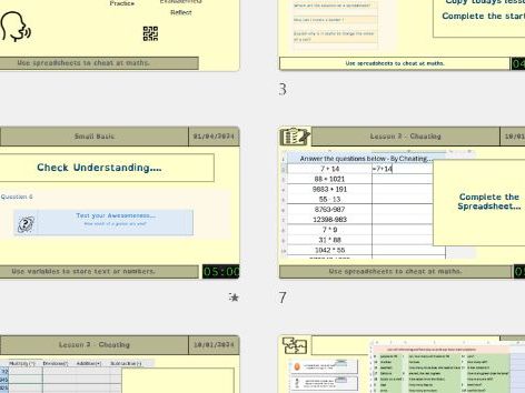 KS3 Spreadsheets Lesson 2 – Using = to Calculate & Build Simple Models (cheating at maths)