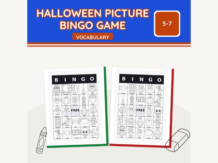 Halloween Picture Bingo Game | 33 Sheets