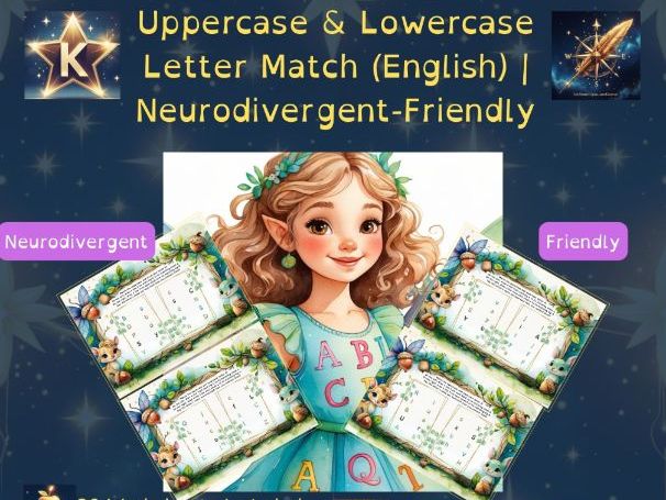 Upper and Lowercase Alphabet Matching Worksheets A to Z Dyslexia Friendly