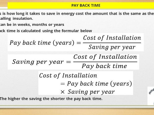 P2: Lesson 5: Pay back time