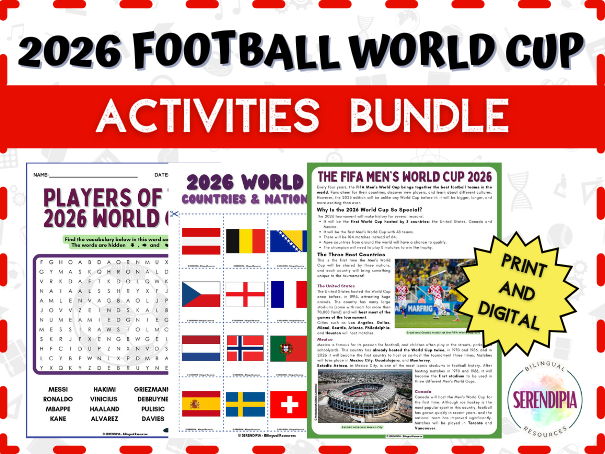 BUNDLE | 2026 Football World Cup Reading Comprehension Activities Games Worksheets