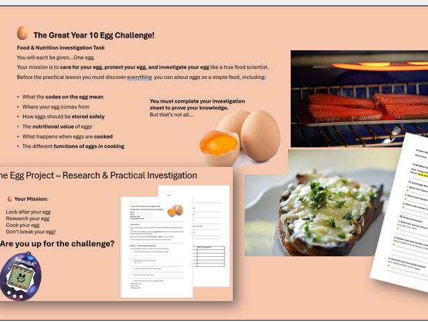 Y10 Staple Foods - The egg challenge investigation bundle