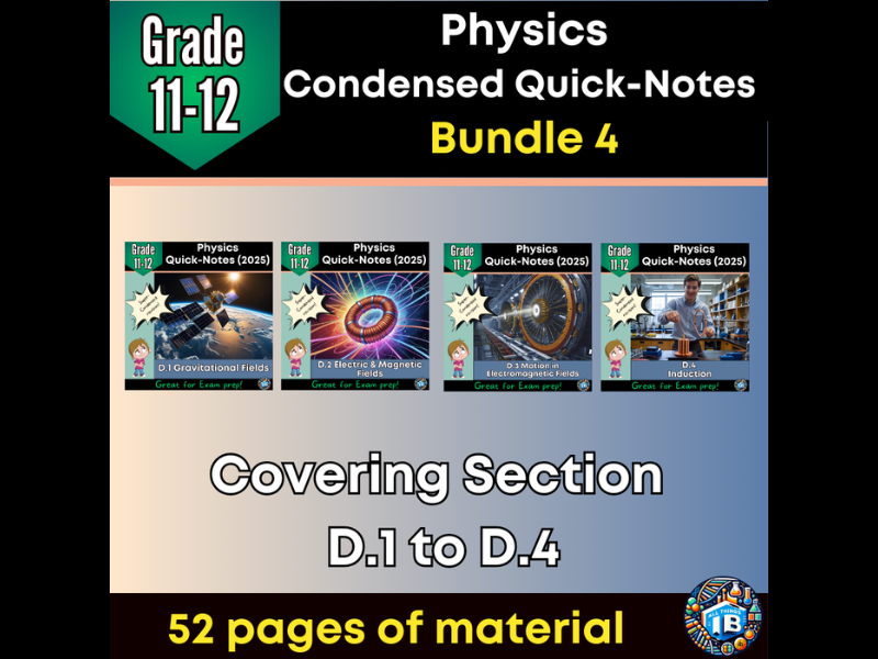 IB DP Physics: Section D – Condensed Topic Revision Notes Bundle (2026)