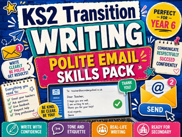 KS2 Transition - Writing - Polite Email Skills Pack