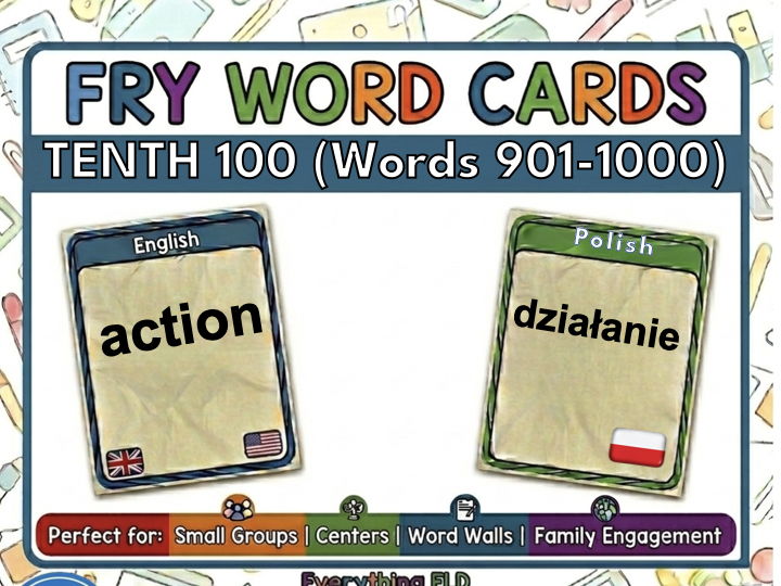 Polish-English Fry Words: Tenth 100 Flashcards